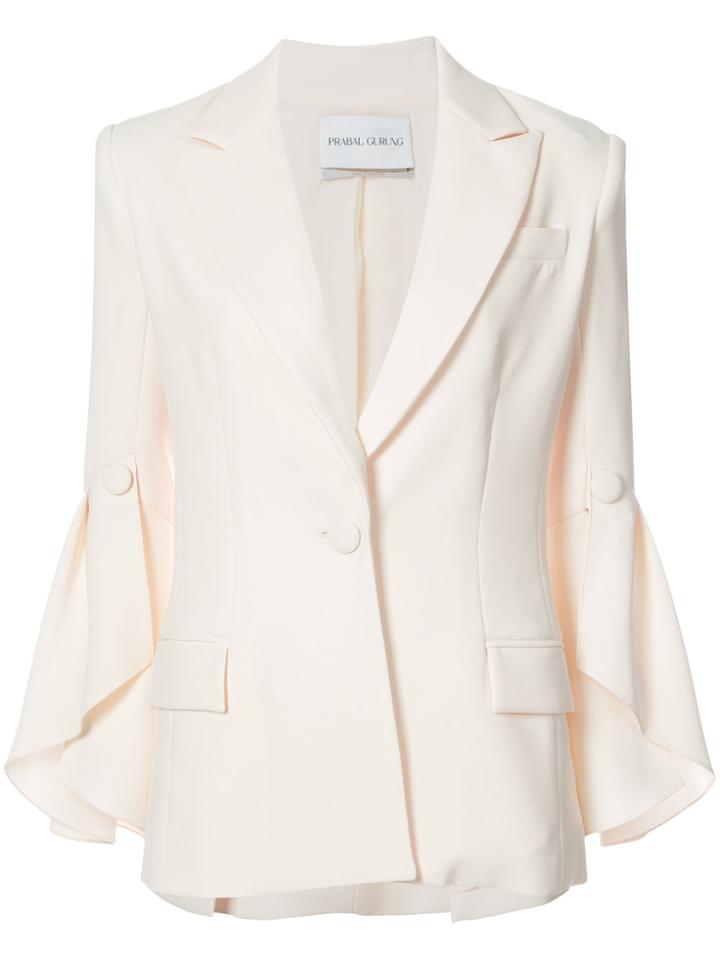 Prabal Gurung Ruffle Sleeve Jacket - White