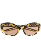 Balenciaga Eyewear Hybrid Tortoiseshell-effect Oval Sunglasses -