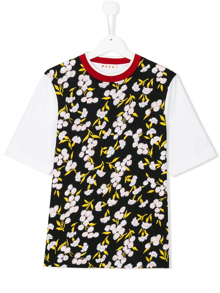 Marni Kids Teen Floral Print T-shirt - White
