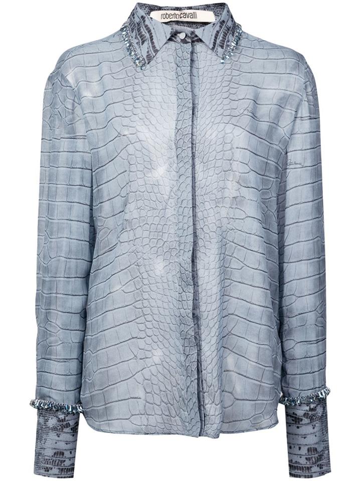 Roberto Cavalli Snakeskin Effect Shirt - Grey