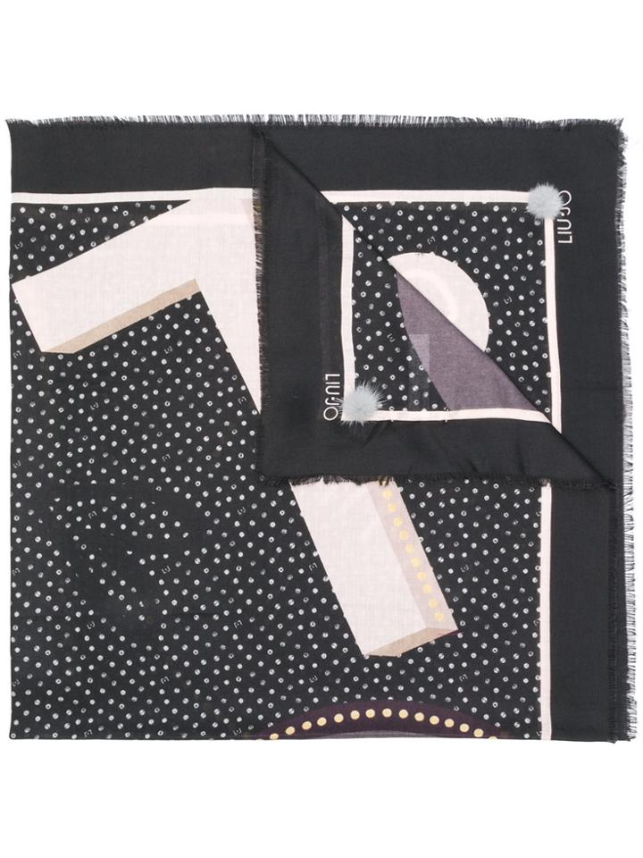 Liu Jo Polka Dot Print Scarf - Black
