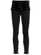 Unravel Project Velvet Panel Skinny Jeans - Black