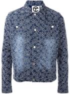 Telfar Embroidered Logo Button Down Denim Jacket