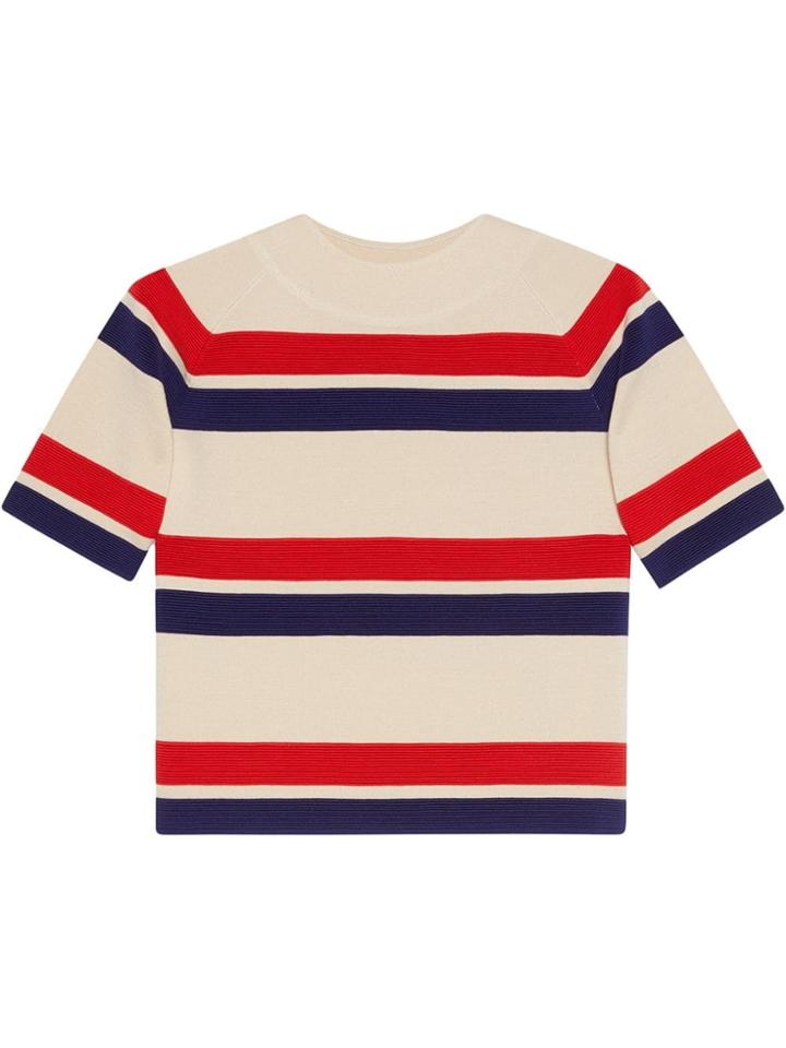 Gucci Striped Wool Top - Neutrals