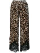 Gold Hawk Leopard Lace Trim Trousers - Nude & Neutrals