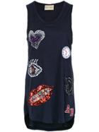 Andrea Bogosian Embellished Tank Top - Blue