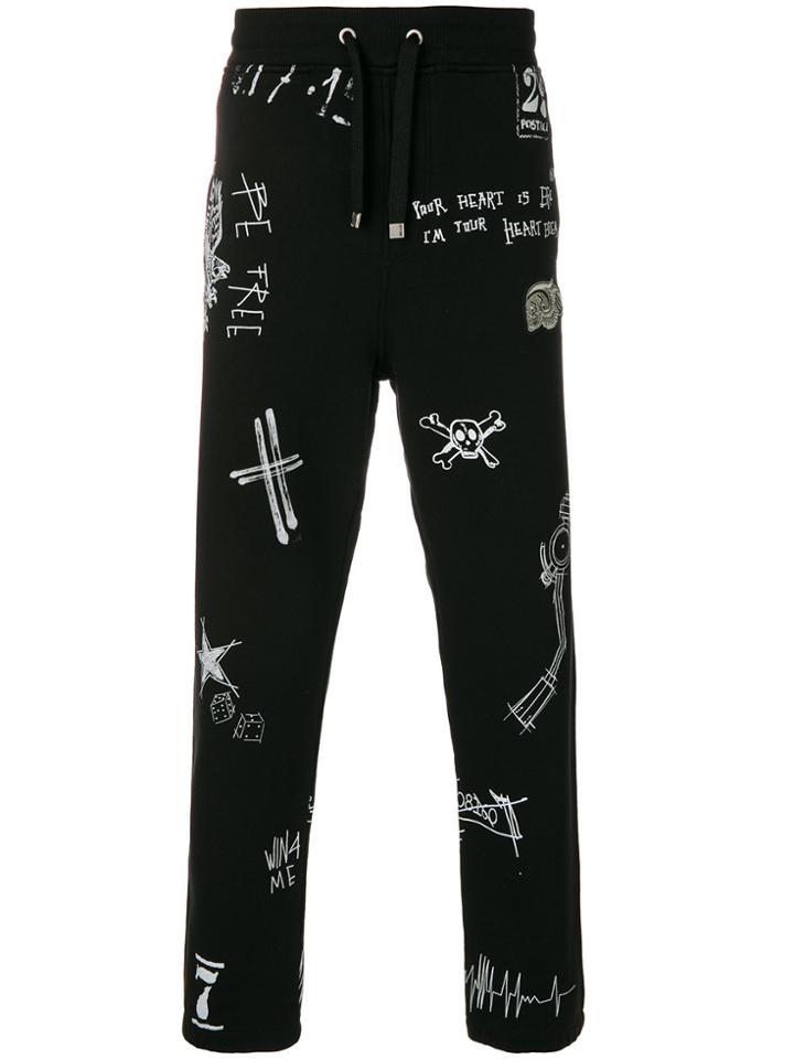 Just Cavalli Printed Track Pants - Black