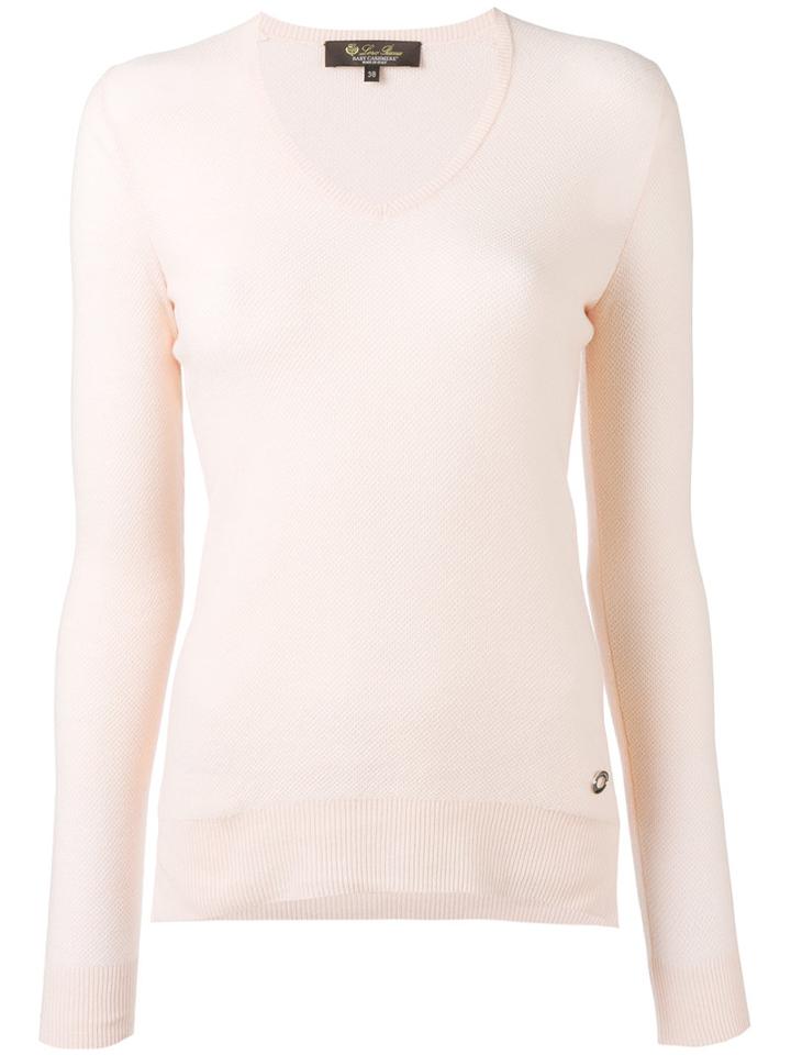 Loro Piana - Cashmere V-neck Jumper - Women - Cashmere - 38, Pink/purple, Cashmere