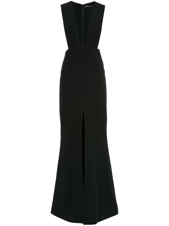 David Koma Plunge Pinafore Gown - Black