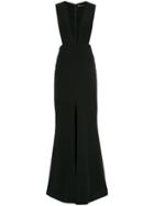 David Koma Plunge Pinafore Gown - Black
