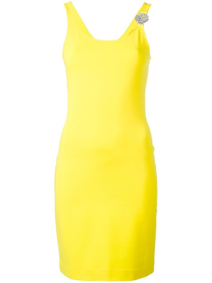 Versus Asymmetric Fitted Dress, Women's, Size: 44, Yellow/orange, Polyamide/spandex/elastane/viscose