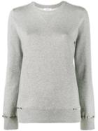 Valentino Rockstud Sweatshirt, Women's, Size: Large, Grey, Cotton/polyamide