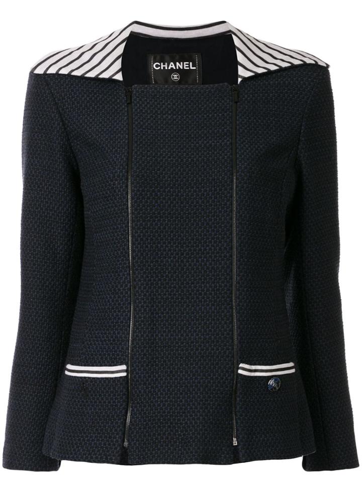 Chanel Pre-owned Striped Panel Jacket - Black