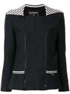 Chanel Pre-owned Striped Panel Jacket - Black