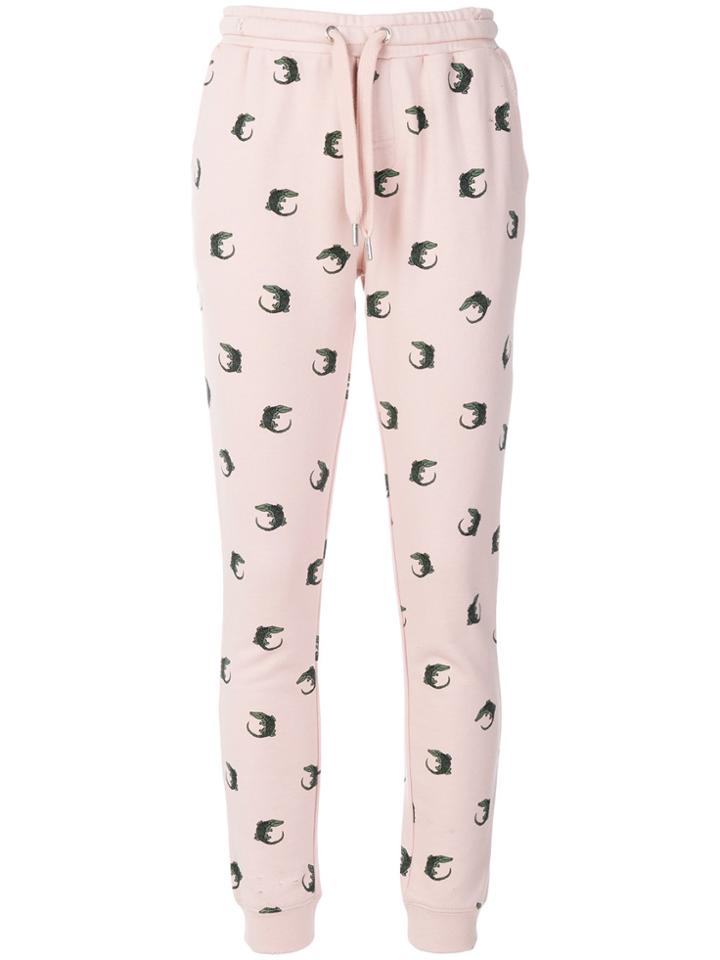 Zoe Karssen Crocodile Print Sweatpants - Pink & Purple