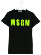 Msgm Kids - Logo T-shirt - Kids - Cotton - 14 Yrs, Black