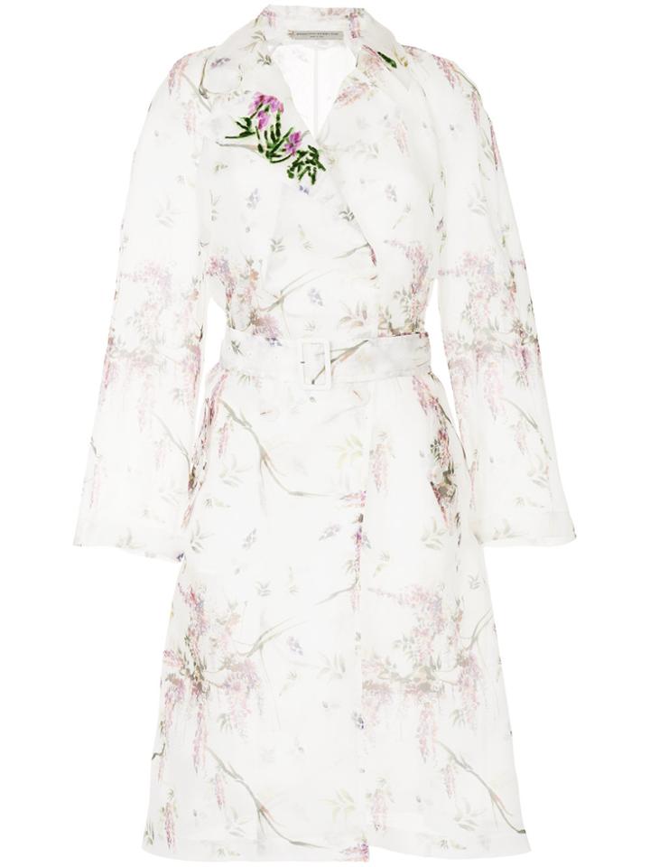 Ermanno Ermanno Floral Print Trench Coat - White