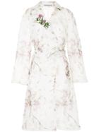 Ermanno Ermanno Floral Print Trench Coat - White