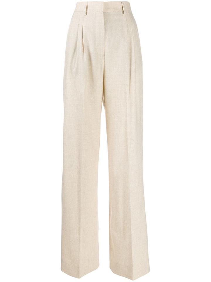 Fendi High-rise Wide Leg Trousers - Neutrals
