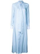 Monse Tied Neck Striped Shirt, Women's, Size: 6, Blue, Silk