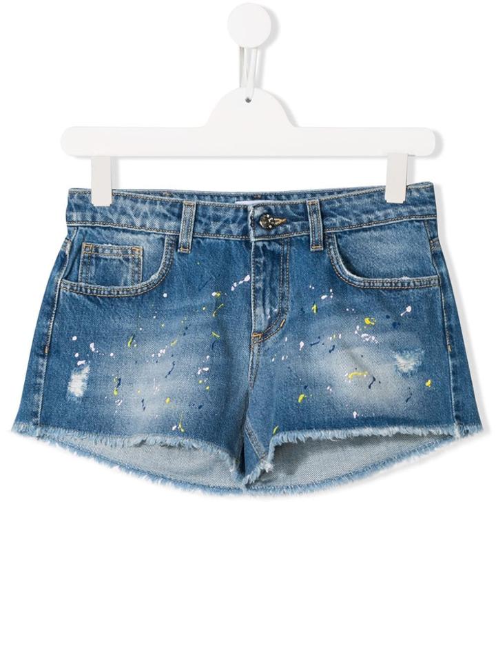 Msgm Kids Teen Denim Shorts - Blue