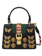 Gucci Sylvie Animal Studs Leather Mini Bag - Black