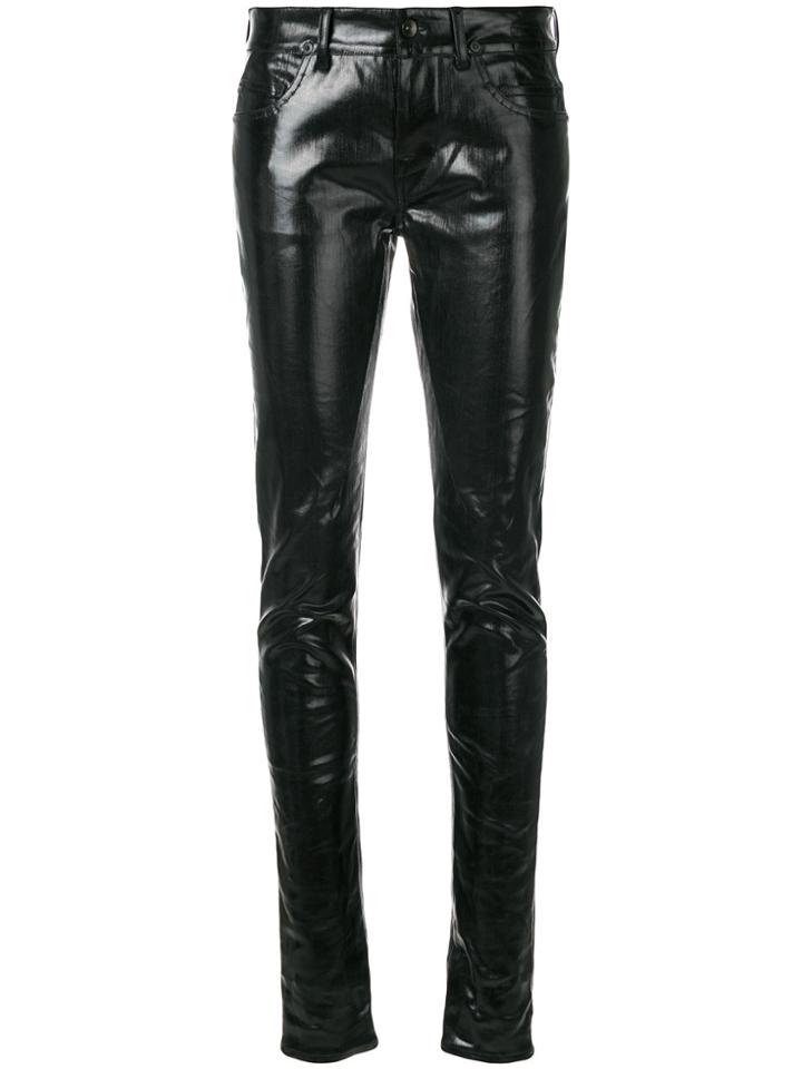 Rick Owens Drkshdw Vinyl Look Skinny Trousers - Black