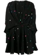 Attico Star Appliqué Mini Dress - Black