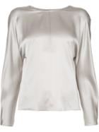 Vince - Round Neck Blouse - Women - Silk - Xs, Nude/neutrals, Silk