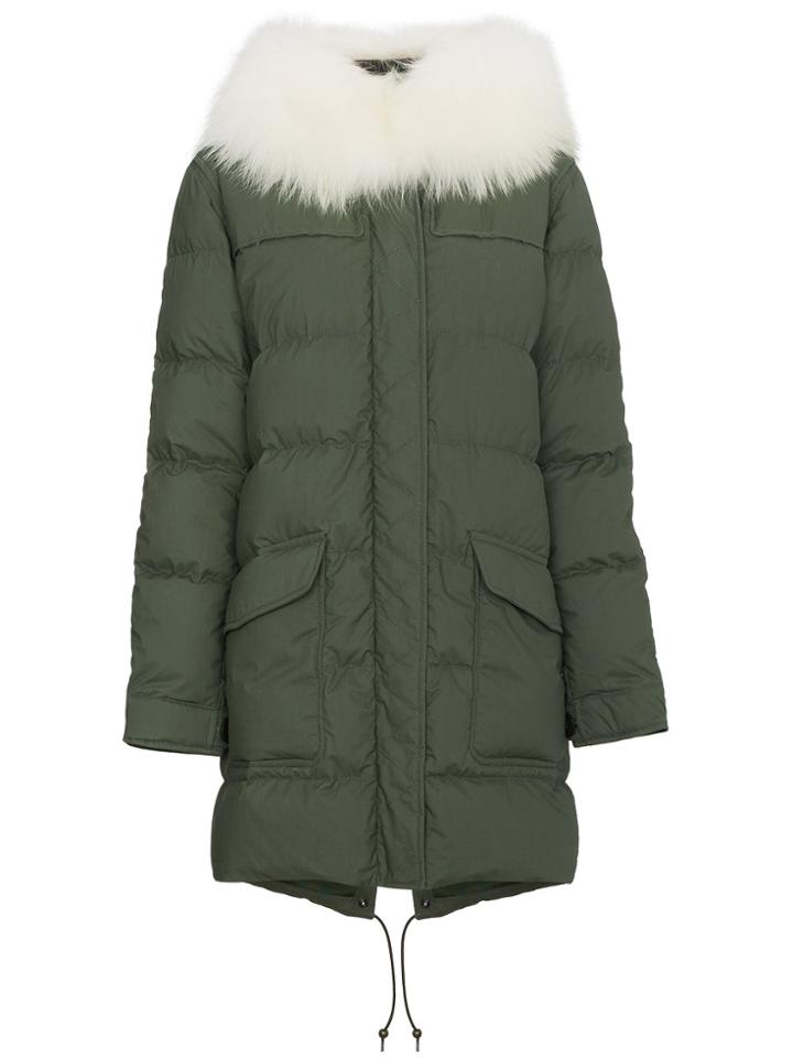 Mr & Mrs Italy Mongolian Fur Lined Parka - Green