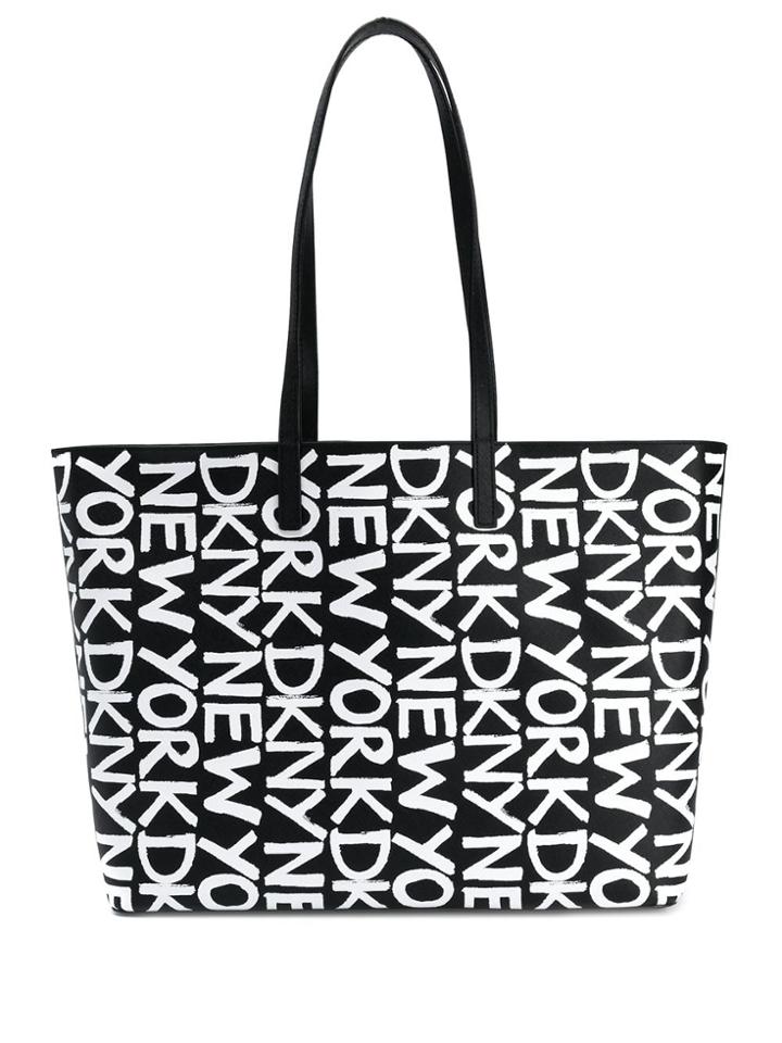 Dkny Medium Logo Shopping Bag - Black