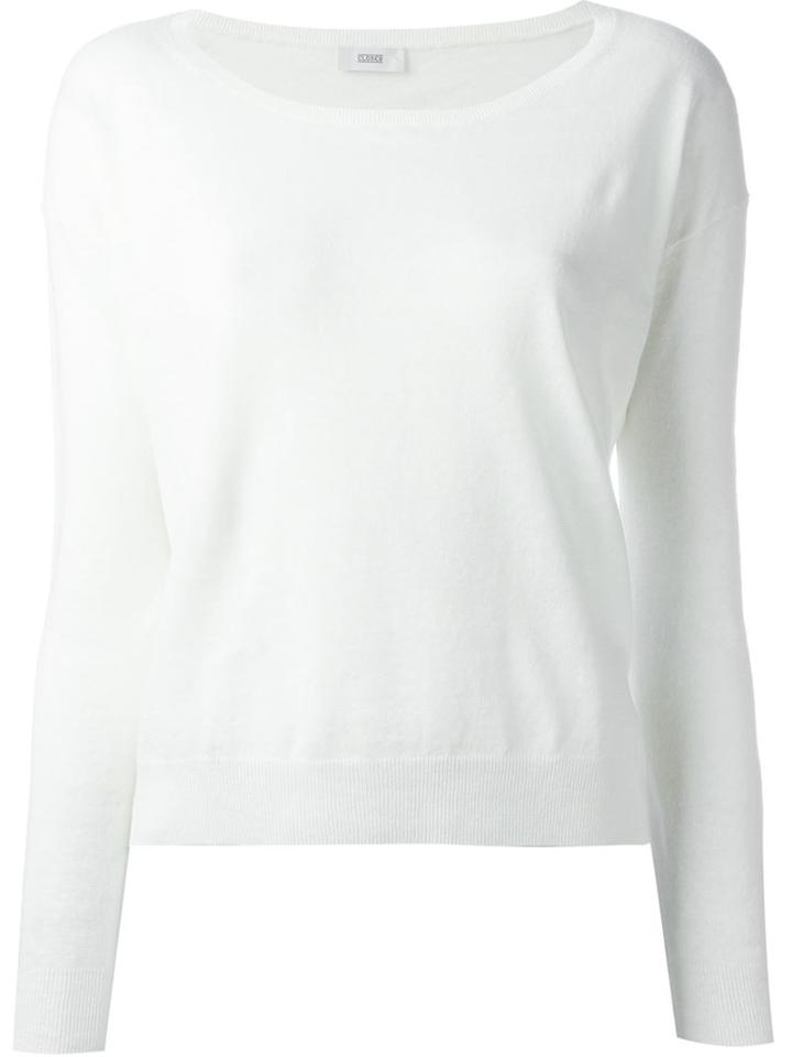 Closed 3/4 Sleeve Sweater, Women's, Size: M, White, Cotton/linen/flax