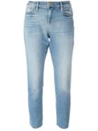 Frame Denim Cropped Skinny Jeans, Women's, Size: 27, Blue, Cotton/polyester/spandex/elastane
