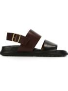 Marni Strappy Sandals, Men's, Size: 42, Black, Leather/calf Leather/rubber