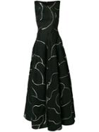 Talbot Runhof Floral Georgette Gown - Black