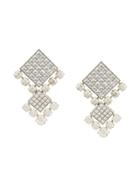 Lanvin Crystal Embellished Earrings - Metallic