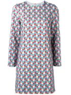 Au Jour Le Jour Bird Print Dress, Women's, Size: 42, Blue, Polyester/spandex/elastane/polyamide/viscose
