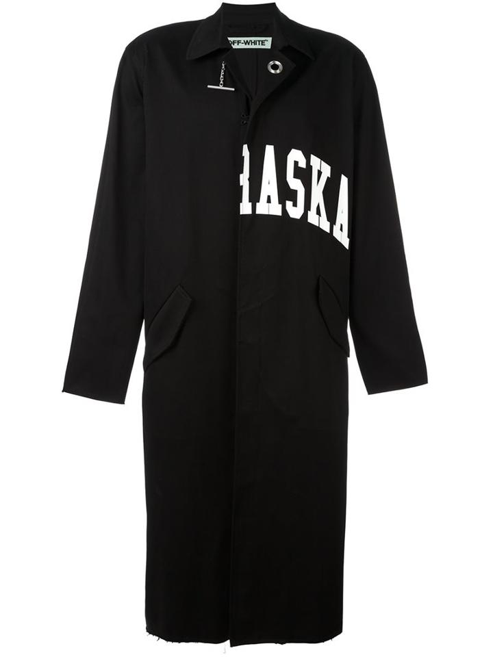 Off-white 'nebraska' Coat, Men's, Size: Small, Black, Cotton/spandex/elastane