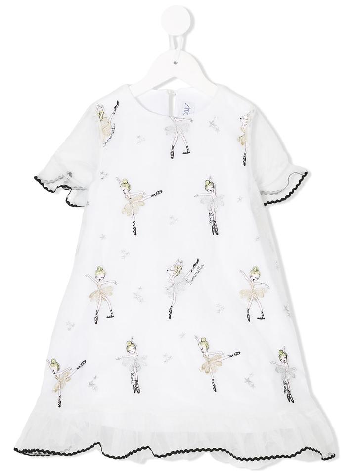 Simonetta - Ballerina Embroidered Dress - Kids - Cotton/polyamide/polyester/viscose - 8 Yrs, White