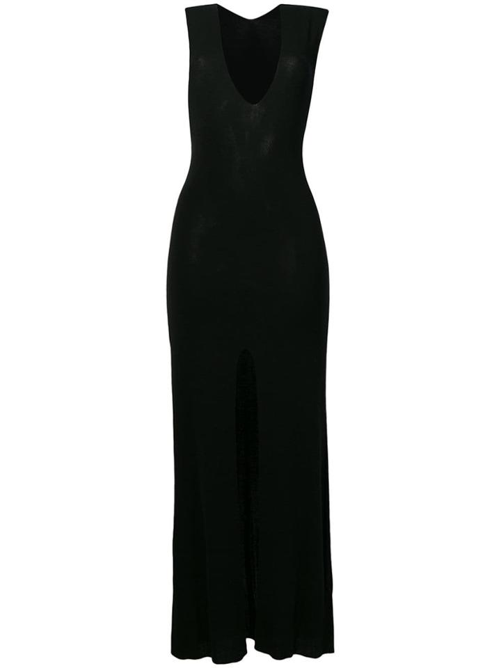 Jacquemus Plunging Neck Maxi Dress - Black
