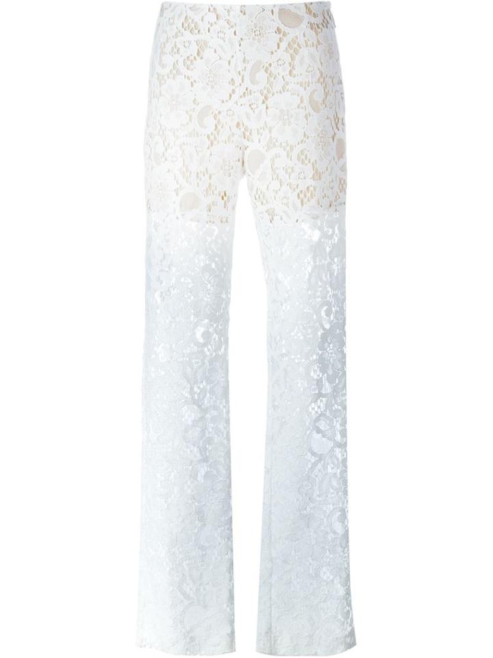 Msgm Sheer Lace Trousers, Women's, Size: 42, White, Polyester/cotton/polyamide