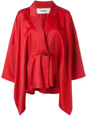 Chalayan - Layered Sleeve Fitted Jacket - Women - Spandex/elastane/acetate/viscose - 42, Red, Spandex/elastane/acetate/viscose