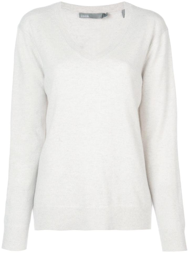 Vince V-neck Jumper - White