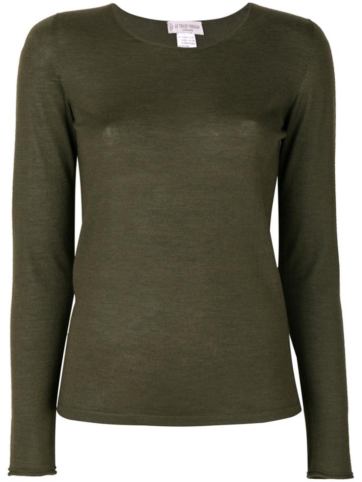 Le Tricot Perugia Crew Neck Sweater - Green