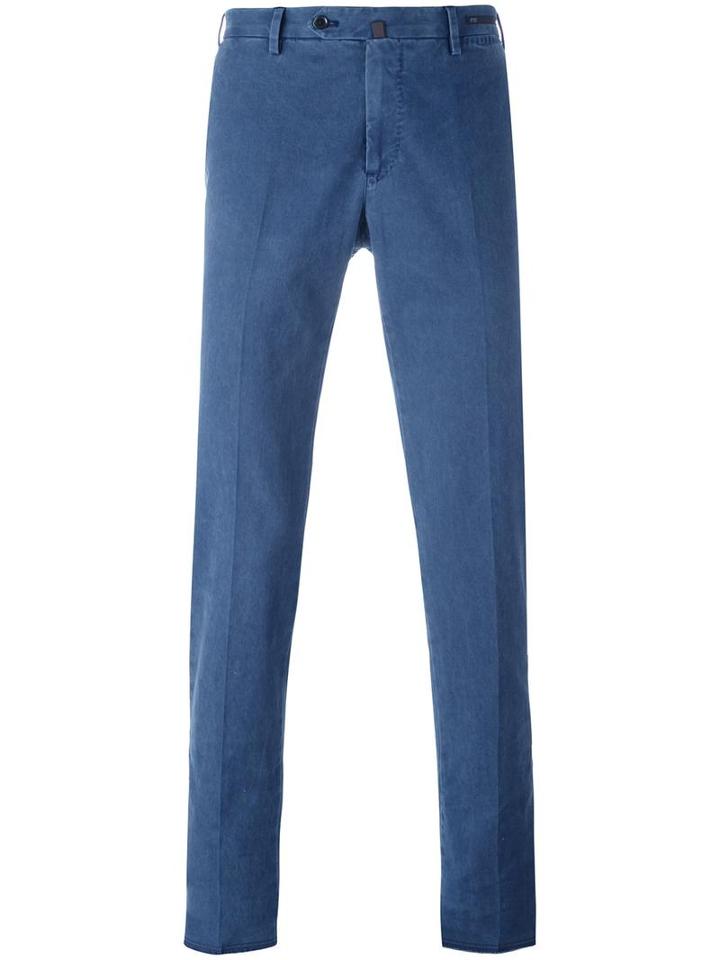 Pt01 Slim-fit Trousers, Men's, Size: 46, Blue, Cotton/spandex/elastane