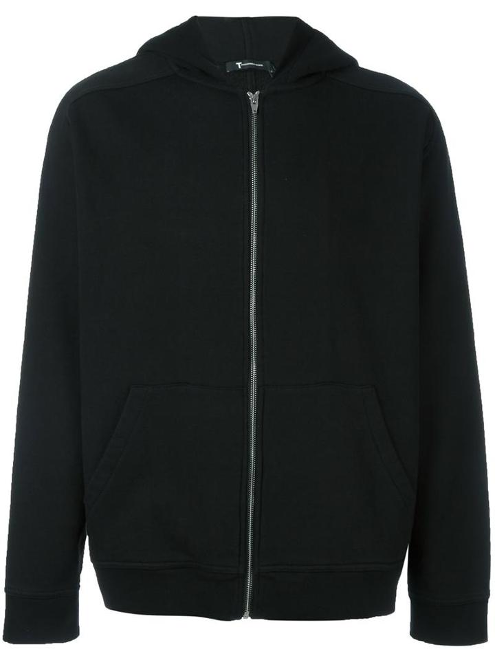 T By Alexander Wang Zipped Hoodie, Men's, Size: Large, Black, Cotton/polyester/spandex/elastane