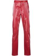 Anton Belinskiy Slim-fit Faux-leather Trousers - Red
