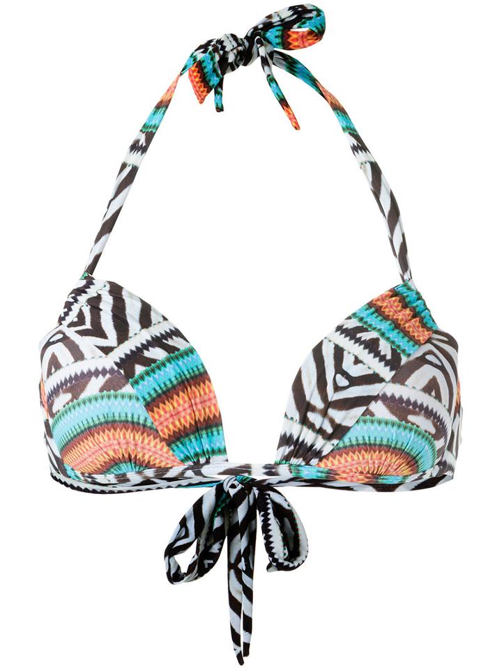 Blue Man Printed Triangle Bikini Top, Women's, Size: P, Polyamide/spandex/elastane