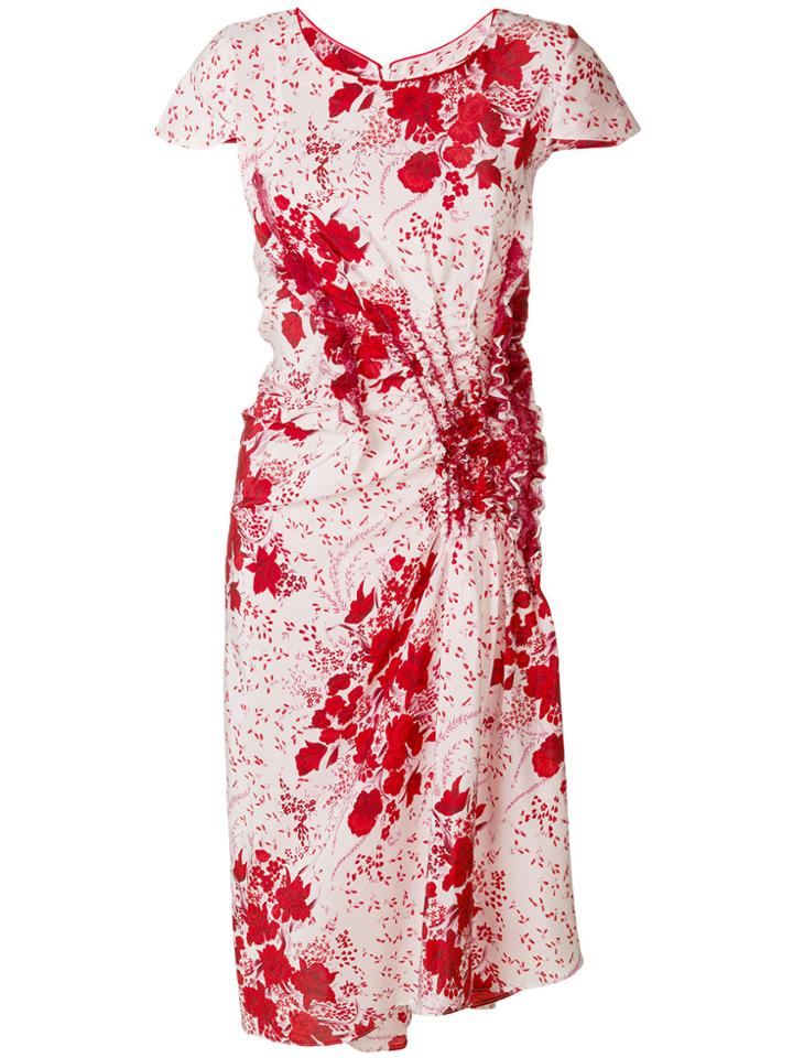 Ermanno Scervino Floral Fitted Dress - Red