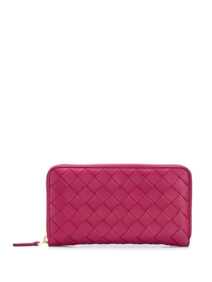Bottega Veneta Intrecciato Zip-around Continental Wallet - Pink
